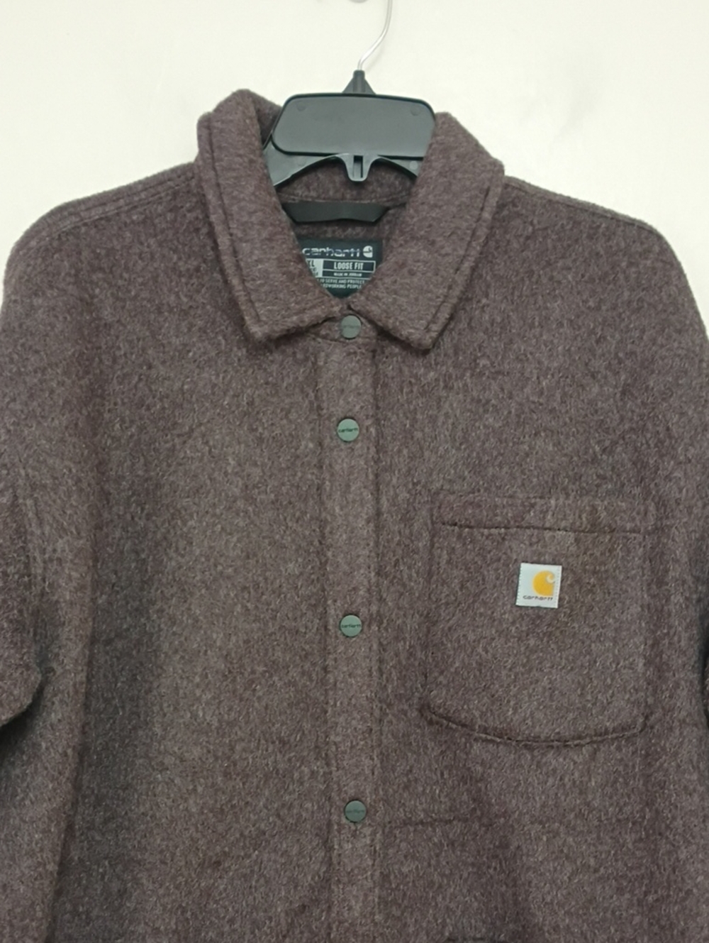 Carhartt Loose Fit Snap Button Front Fleece Shirt Jacket Size XL 16-18 NWOT - Picture 2 of 11